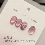 12ml 1-16pcs Autumn Nails New Clear Pink Glass Bead Moonlight Magnet Cat Eye Gel Nail Polish Whitening Nail Supplies