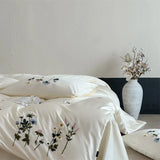 Flowers Towel Embroidery Bed Linens Egyptian Cotton Bedding Set Sheet Duvet Cover Pillowcase Underwear