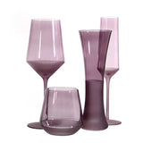 Purple Glass Wine Glass Minimalist Wine Glass Goblet Champagne Flute Vase & Tumbler Modern Home Bar Decor for Wine & Cocktail