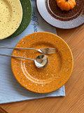 Nordic Ceramic Splashed Ink Plate Household Colored Breakfast Bread Disc High-end Restaurant Dessert Plates Niche Dot Tableware