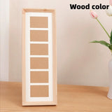 Desktop Display Frame for Multiple Photos and Cards 6-Cardboard Photo Frame Rectangular Polaroid Display Stand Home Office Decor