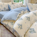 Ikeehome  Class A super soft jacquard cloud yarn cotton four-piece set, bed sheet, bed hat, quilt cover, student dormitory bed