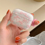 INS Korea Pink Cherry Transparent Headset Case For Airpods 1 2 3 4 Pro 2 Cover Shockproof For Airpod Pro 2nd Charging Box Fundas
