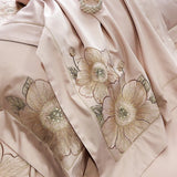 High end Flowers Embroidery Duvet Cover Set 1000TC Egyptian Cotton Bedding Sets Luxury Quilt Cover Fitted Bed Sheet Pillowcases
