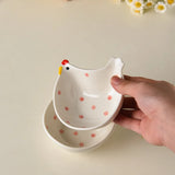 Chicken-shaped Sauce Plate Cute Ceramic Soy Sauce Disc Household Kitchen Mini Bowl Hot Pot Seasoning Plate Dumpling Vinegar Disc