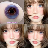 1 pair New Purple Halloween Colored Contact Lenses Beauty Myopia Lens for Eyes Fashion Big Eye Lenses Natural Blue Lenes