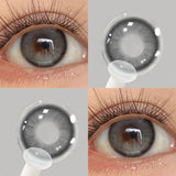 1 Pair(2pcs) Mixed Blood Fairy Long Lasting Fashion Gray Contact Lenses For Party Makeup Mixed Blood Exotic Gray