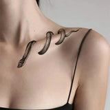 1 Sheet Snake Clavicle Tattoo Sticker Waterproof Lasting Temporary Tattoo