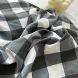 3pcs Classic Black and White Plaid Striped Duvet Cover Set Soft Washed Cotton Quilt Cover Adult Children Bedroom Bedding Set
