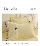Luxury Princess Bedding Sets Princess Style Fashion 4Pcs Duvet Cover Bed Sheet Pillowcase Lace Ruffles Bed Skirt Bedroom Decor