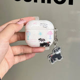Korean Style Illustration Cartoon Puppy Pendant Soft TPU Protection Case for AirPods 1 or 2 3 4 Pro 2 Shockproof Earphone Cover