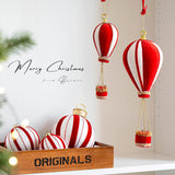 2Pcs Christmas Hot Air Balloon Pendants Flannel Tree Ornaments Creative Christmas Pendants Holiday Supplies Colorful Pearl Small