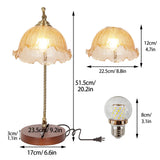 Mid-Century Bedside Table Lamp Modern Glass Flower Desk Lamp Gold Reading Lamp