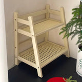 Desktop Cup Storage Rack Organizer Imitation Rattan Cup Rack Double-layer Coffee Corner Cup Sundries Storage Rack Kitchen Shelf