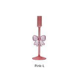 1Pc Original Design Bow Tall Glass Candle Holder, Exquisite and High-Looking Bow Candle Holder, Aromatherapy Candle Holder, Suitable for Wedding Banquet Party Candle Holder, Home Decoration Ornaments Candle Candle Candle Hold