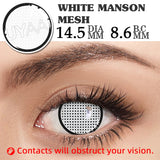 1 Pair Cosplay Color Contact Lenses Halloween Mesh Series Red White Blue Coloured Lenses  for Eyes Anime Accessories