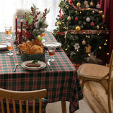 Christmas Themed Checkered Tablecloth, Suitable For Holiday Parties, Banquets, Restaurants, Kitchen Decoration