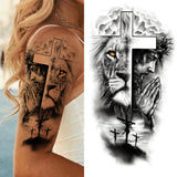 Full Arm Temporary Tattoos Sleeve For Men Women Realistic Fake Tatoos Warrior Lion Tiger Flower Tatoo Sticker Black Totem Maori