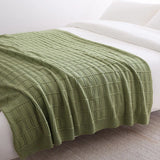 American Fashion Knitted Blanket Solid Color Grid Home Decoration Simple Sofa Cover Soft Throw Blanket And Bedspread Warm Shawl