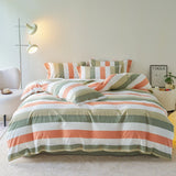 Housse de couette 220x240 Cotton Stripes Duvet Cover Button Girl's Room Skin Breathable Bedding funda nórdica Comforter Sets