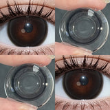 2pcs 14.5mm Big Diameter Colored Contacts Glossy High Moisture Half Yearly Lenses for Daily Wear 0.00D No Power