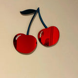 Mirrored Cherries Wall Art Mirror Cherries Home Decor Acrylic Cherries Wall Hanging Decor Dorm Room Decor