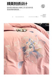 Flowers Embroidery Bedding Set Light Luxury Brushed Four-Piece Set Girl Bedroom Decor King Duvet Cover Set Bed Sheet Pillowcases