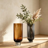 Modern Minimalist Glass Vase High Legged Cup Shape Hydroponic Glass Flower Bottle Home Living Room Tabletop Ornament