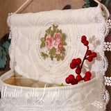 French Style Thickened Fabric Storage Bag Lace Embroidered  Door Rear Storage Bag Wardrobe Sundries And Fringe Storage Bag
