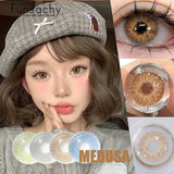 1pair Colorful Contact Lenses Brown Lenses Fashion Makeup Pupil Eyes Lens Cosplay Cosmetic Lens Yearly Use Eye Contact