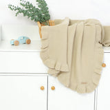 Knitted Baby Swaddle Blanket for New Born Babies Accessories Ruffle Stroller Blanket Bedding items Infant Nap Bed Cover