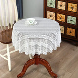 New Style White Lace Round Tablecover Home Minimalist Dining desk Tablecloth Round Dessert Hollowed Out Sheer Table Cloth