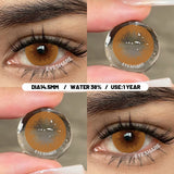 1 Pair Big Eyes Black Lenses Natural Gray Lenses Color Contact Lenses Eyes with Green Beautiful Pupils Lenses Yearly