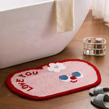 Fruit Tufting Bathroom Mat Soft Tufted Apple Carpet Bedside Rug Bathmat Floor Pad Bedroom Doormat Aesthetic Home Room Decor
