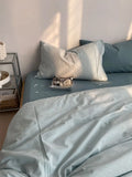 Simple Pure Color Cotton Bedding Set 00% Cotton Duvet Cover Bed eet Dormi Bed Canopy Sle Tee-piece Bedding Set