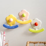 Dopamine Flower Wall Hanging Hooks Home Entrance Key Storage Stick-On Hooks Korean Style Living Room Decor ABS Material