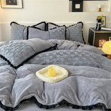 Winter Warm Bedding Set Flannel Duvet Cover for Home Thicken Velvet Queen King Size Luxury Bedroom Decor Quilt Cover Pillowcase