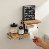 Wooden Paper Towel Holder Space Saving Countertop Organizer with Vertical Paper Storage Kitchen Bathroom Phone Roll Paper Rack