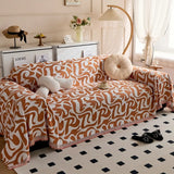 Full Coverage Sofa Blanket Chenille Couch Cover Geometric Jacquard Sofa Slipcover Living Room Pet Furniture Protector Washable