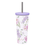 830ML Large Hole Thermos Cup With Straw And Pattern,Mug,Double Layer Stainless Steel Vacuum Flasks,Portable Insulated Water Cup