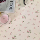 Pink Rose Tablecloth Cotton Diningtable Decorative Tablecloth Romantic French Embroidered Lace Coffeetable Sofa Cover Cloth
