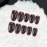 Leopard Print Press On Nails Short Almond Fake Nails Tortoiseshell Press On Nails Salon Quality Kit with Glue on Nails Short