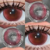 2pcs 14.5mm Big Diameter Colored Contacts Glossy High Moisture Half Yearly Lenses for Daily Wear 0.00D No Power