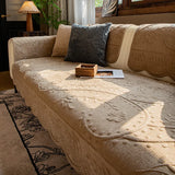 French Vintage Velvet  L Shape Sofa Cover, 3 Seater, Soft Plush Couch Slip Covers, Non Slip Quilted Furniture Protectors