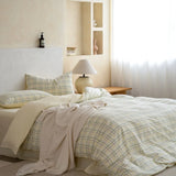 Japanese Minimalism Cotton Bedding Sets Duvet Cover Sheet Pillowcase 4in1 Underwear Bed Linens