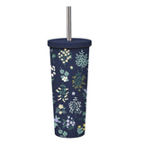 830ML Large Hole Thermos Cup With Straw And Pattern,Mug,Double Layer Stainless Steel Vacuum Flasks,Portable Insulated Water Cup