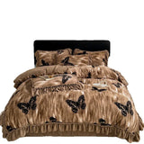 Latest French Style Winter Thickened Milk Fleece 4pcs Bedding Sets Soft Luxury Warm Quilt Cover Sheet Pillowcases