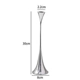 Silver Candlestick,Wedding Party Christmas Festival Dining Table Decor,Home Metal Candle Holder Photo Prop