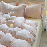Pure Cotton Four-Piece Bedding Set Iceberry Soft Pastel Pink escent Sle Durable Tead Count 33x72 Bedding Kit
