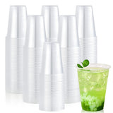 Wholesale 50pcs 400ML Plastic Cups With Lids Clear Disposable Cup For Parties Iced Coffee Smoothie Milkshake Cold Drinks